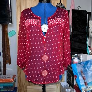 Hollister Sheer Top Sz L